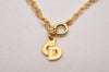 Authentic Christian Dior Gold Tone Chain Pendant Necklace CD 6855J