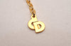 Authentic Christian Dior Gold Tone Chain Pendant Necklace CD 6855J