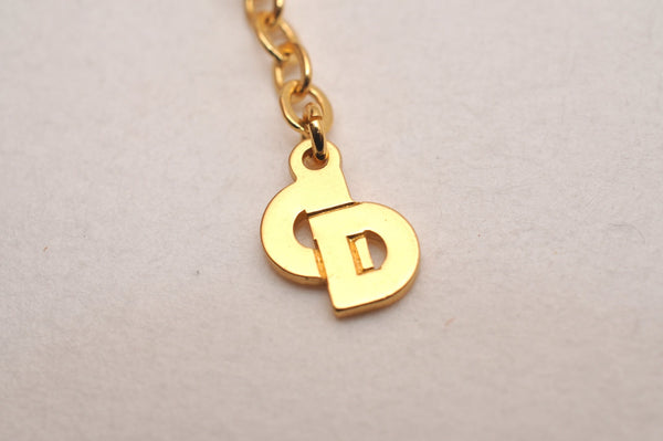 Authentic Christian Dior Gold Tone Chain Pendant Necklace CD 6855J