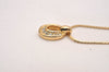 Authentic Christian Dior Gold Tone Chain Rhinestone Pendant Necklace CD 6856J