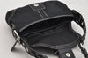 Authentic COACH Signature Shoulder Hand Bag Canvas Leather 6171 Black 6857I