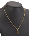 Authentic Christian Dior Gold Tone Chain Pendant Necklace CD 6858J