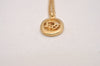 Authentic Christian Dior Gold Tone Chain Pendant Necklace CD 6858J