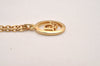 Authentic Christian Dior Gold Tone Chain Pendant Necklace CD 6858J