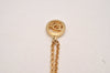 Authentic Christian Dior Gold Tone Chain Pendant Necklace CD 6858J