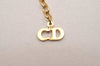 Authentic Christian Dior Gold Tone Chain Pendant Necklace CD 6858J