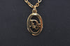 Authentic Christian Dior Gold Tone Chain Pendant Necklace CD 6860J