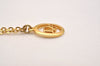 Authentic Christian Dior Gold Tone Chain Pendant Necklace CD 6860J