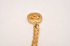 Authentic Christian Dior Gold Tone Chain Pendant Necklace CD 6860J