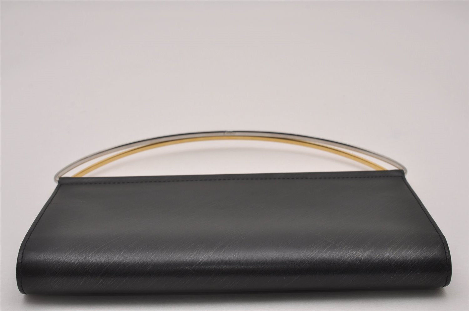 Authentic Cartier Trinity Vintage Hand Long Wallet Purse Leather Black 6861I