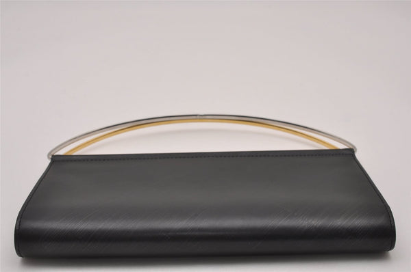 Authentic Cartier Trinity Vintage Hand Long Wallet Purse Leather Black 6861I