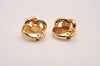 Authentic Christian Dior Clip-On Earrings Rhinestone Gold Plated CD 6861J