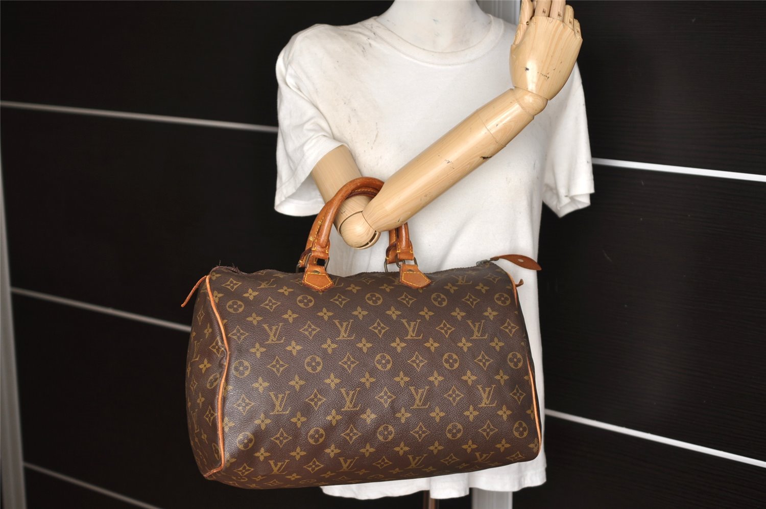 Authentic Louis Vuitton Monogram Speedy 35 Hand Boston Bag Old Model LV 6861K