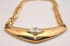 Authentic Christian Dior Gold Tone Bijou Chain Pendant Necklace CD 6862J