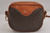 Authentic CELINE Macadam Blason Shoulder Cross Bag Purse PVC Leather Brown 6864J