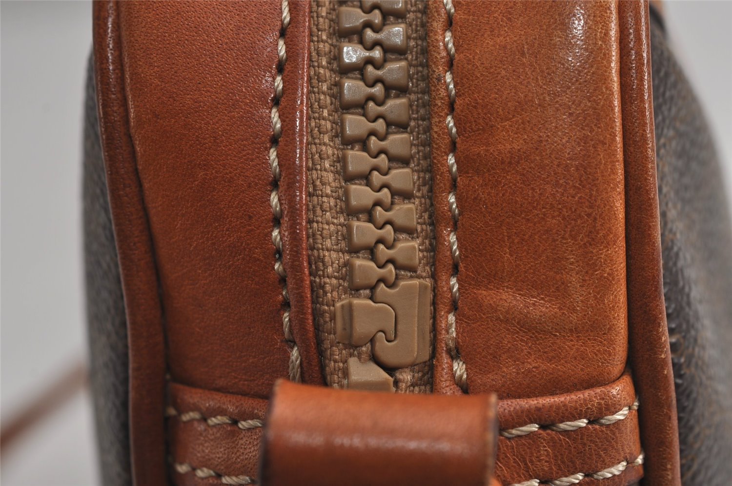 Authentic CELINE Macadam Blason Shoulder Cross Bag Purse PVC Leather Brown 6864J