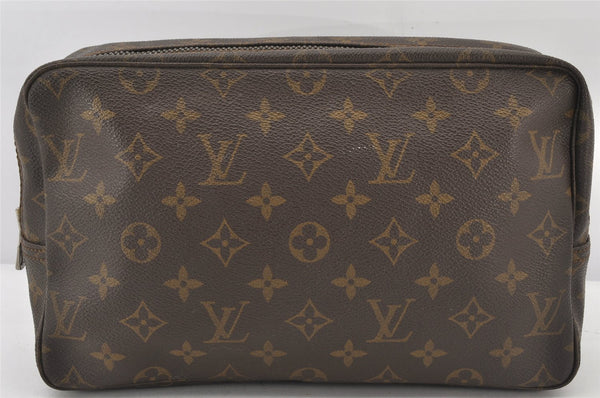 Auth Louis Vuitton Monogram Trousse Toilette 28 Clutch Hand Bag M47522 LV 6864K