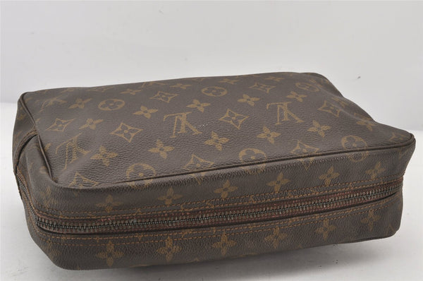 Auth Louis Vuitton Monogram Trousse Toilette 28 Clutch Hand Bag M47522 LV 6864K