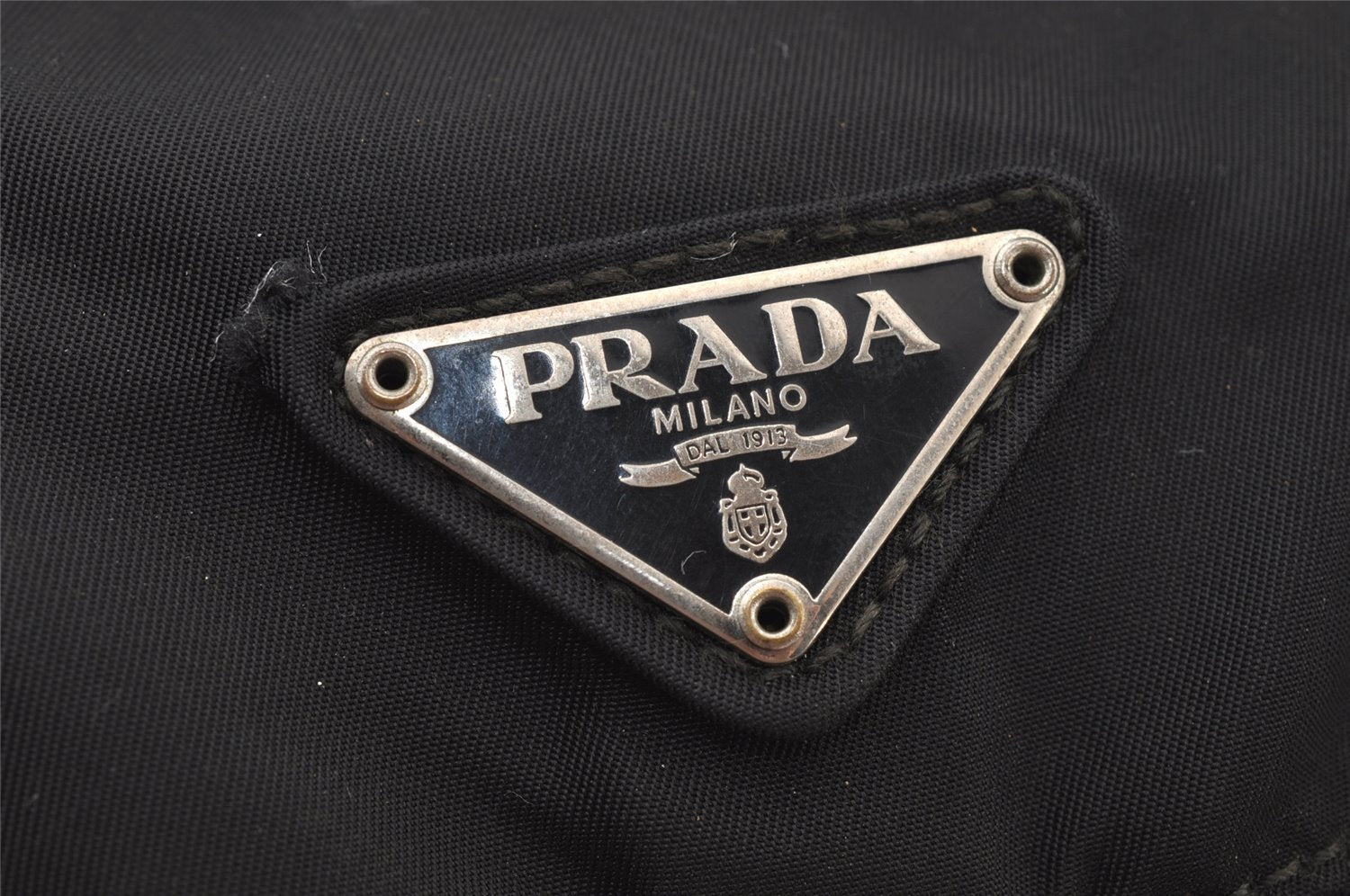 Authentic PRADA Vintage Nylon Tessuto Leather Drawstring Backpack Black 6866J