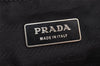 Authentic PRADA Vintage Nylon Tessuto Leather Drawstring Backpack Black 6866J