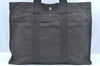 Authentic HERMES Her Line MM Vintage Hand Tote Bag Nylon Gray 6867H