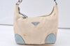 Authentic PRADA Nylon Tessuto Leather Shoulder Hand Bag Purse White Cream 6869K