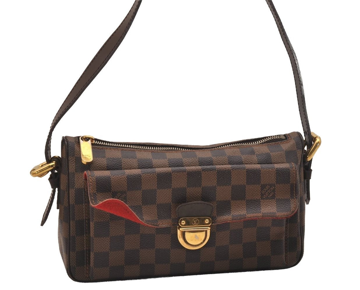 Authentic Louis Vuitton Damier Ravello GM Shoulder Cross Bag N60006 LV 6873J