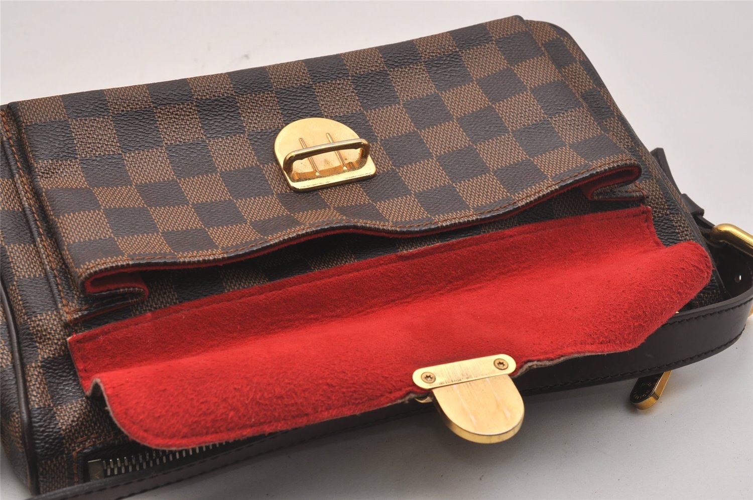 Authentic Louis Vuitton Damier Ravello GM Shoulder Cross Bag N60006 LV 6873J