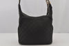 Authentic GUCCI Vintage Shoulder Bag Purse GG Canvas Leather 0013814 Black 6876J