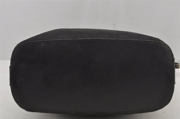 Authentic GUCCI Vintage Shoulder Bag Purse GG Canvas Leather 0013814 Black 6876J