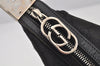 Authentic GUCCI Vintage Shoulder Bag Purse GG Canvas Leather 0013814 Black 6876J
