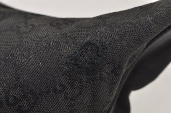 Authentic GUCCI Vintage Shoulder Bag Purse GG Canvas Leather 0013814 Black 6876J