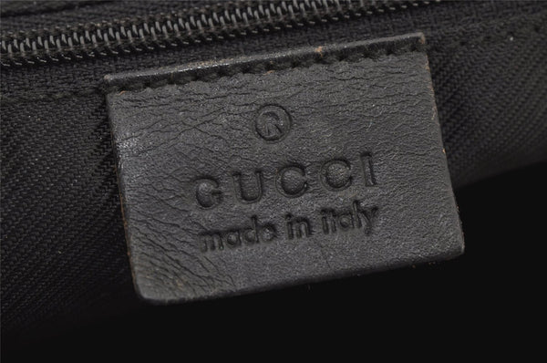 Authentic GUCCI Vintage Shoulder Bag Purse GG Canvas Leather 0013814 Black 6876J