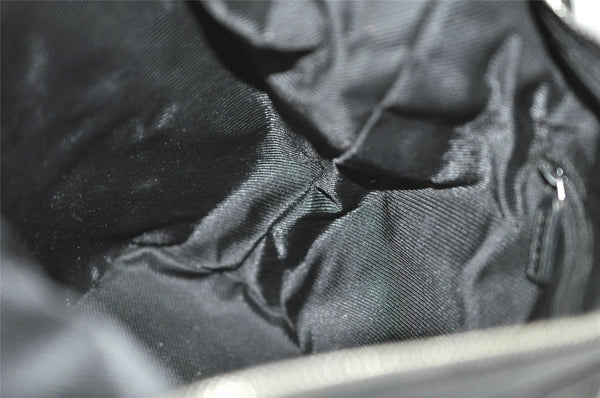 Authentic GUCCI Vintage Shoulder Bag Purse GG Canvas Leather 0013814 Black 6876J