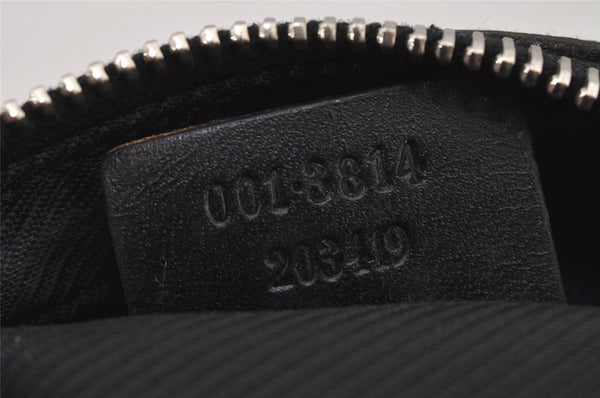 Authentic GUCCI Vintage Shoulder Bag Purse GG Canvas Leather 0013814 Black 6876J