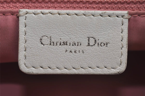 Authentic Christian Dior Trotter Shoulder Cross Bag Canvas Leather Pink 6877J