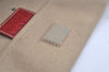 Authentic PRADA Vintage Canvas Leather Shoulder Tote Bag Beige Red 6878K