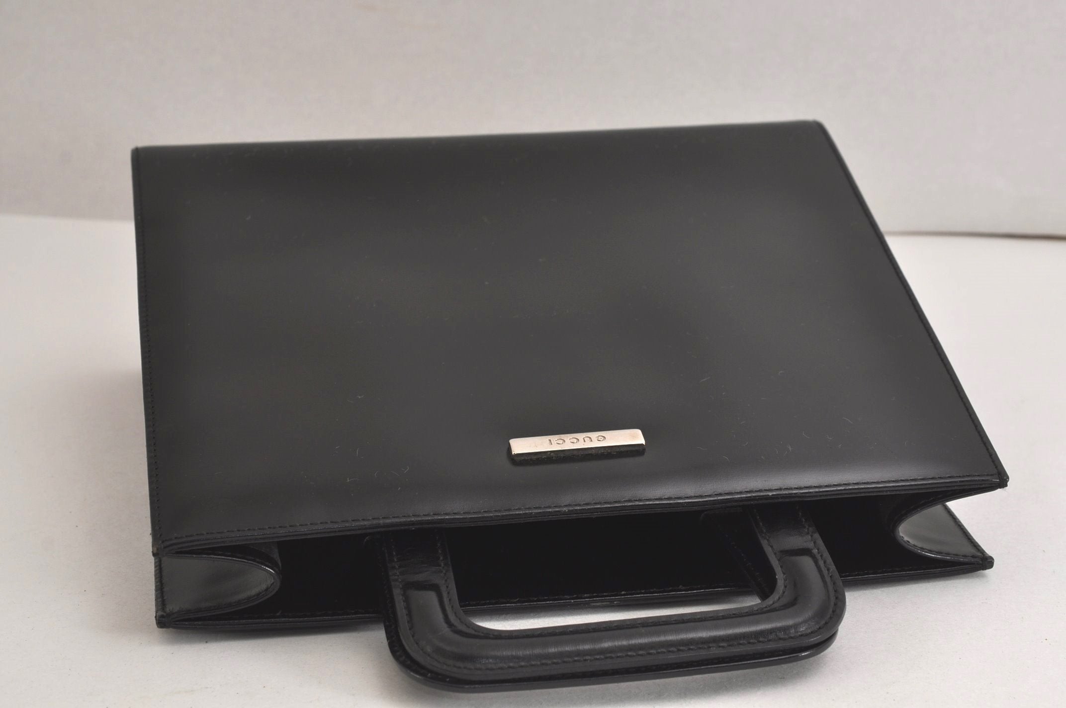 Authentic GUCCI Vintage 2in1 Hand Bag Vinyl Leather Clear Junk 6880J