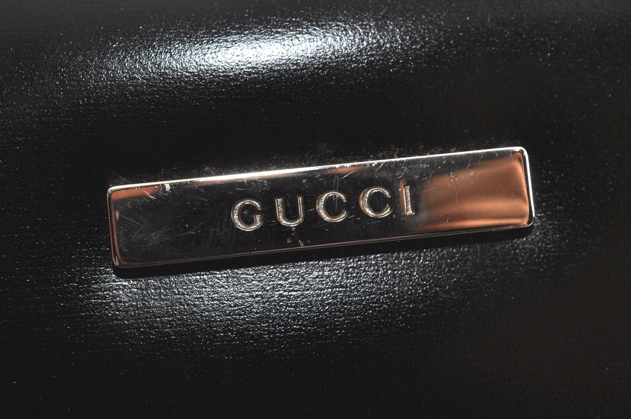 Authentic GUCCI Vintage 2in1 Hand Bag Vinyl Leather Clear Junk 6880J