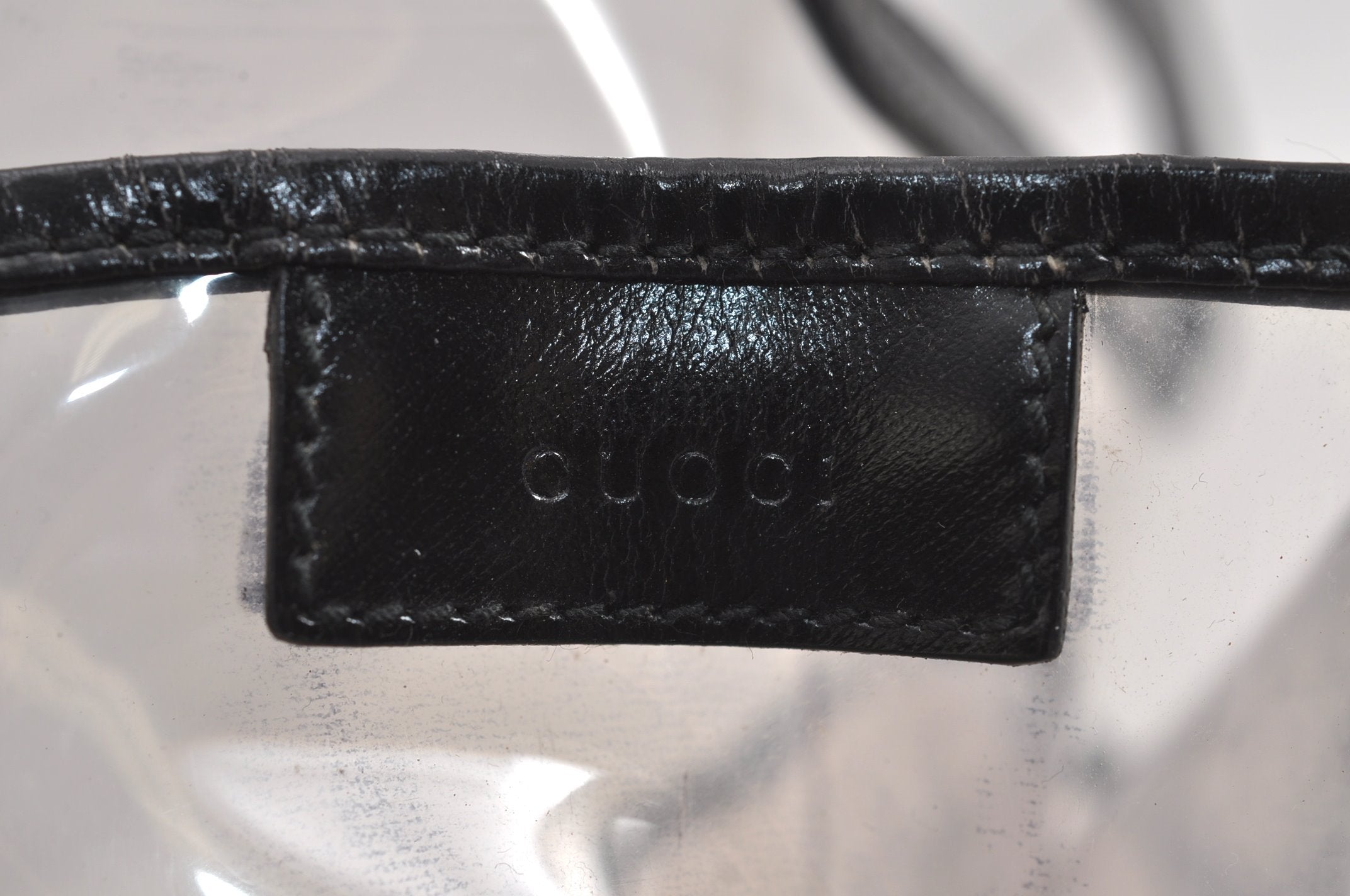 Authentic GUCCI Vintage 2in1 Hand Bag Vinyl Leather Clear Junk 6880J
