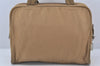 Authentic PRADA Vintage Nylon Tessuto Leather Tote Hand Bag Purse Beige 6880K