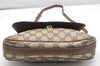 Authentic GUCCI Web Sherry Line Shoulder Cross Bag GG PVC Leather Brown 6881K