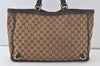 Authentic GUCCI Abbey Shoulder Tote Bag GG Canvas Leather 141472 Brown 6882K