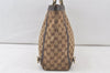 Authentic GUCCI Abbey Shoulder Tote Bag GG Canvas Leather 141472 Brown 6882K