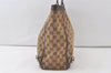 Authentic GUCCI Abbey Shoulder Tote Bag GG Canvas Leather 141472 Brown 6882K