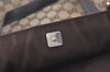 Authentic GUCCI Abbey Shoulder Tote Bag GG Canvas Leather 141472 Brown 6882K