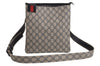 Authentic GUCCI Sherry Line Shoulder Cross Bag GG PVC Leather 246413 Navy 6883J