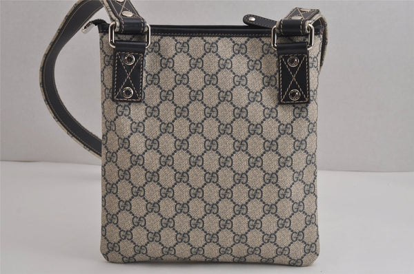 Authentic GUCCI Sherry Line Shoulder Cross Bag GG PVC Leather 246413 Navy 6883J