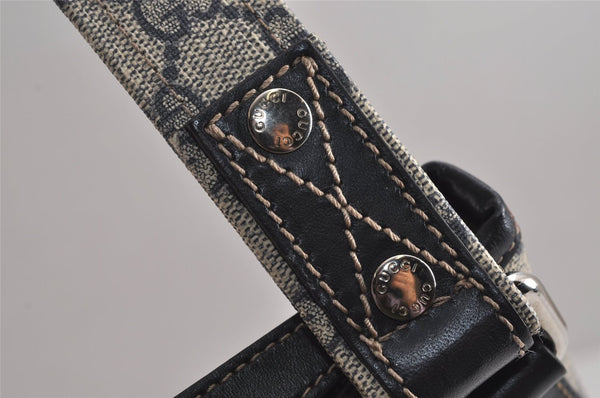 Authentic GUCCI Sherry Line Shoulder Cross Bag GG PVC Leather 246413 Navy 6883J