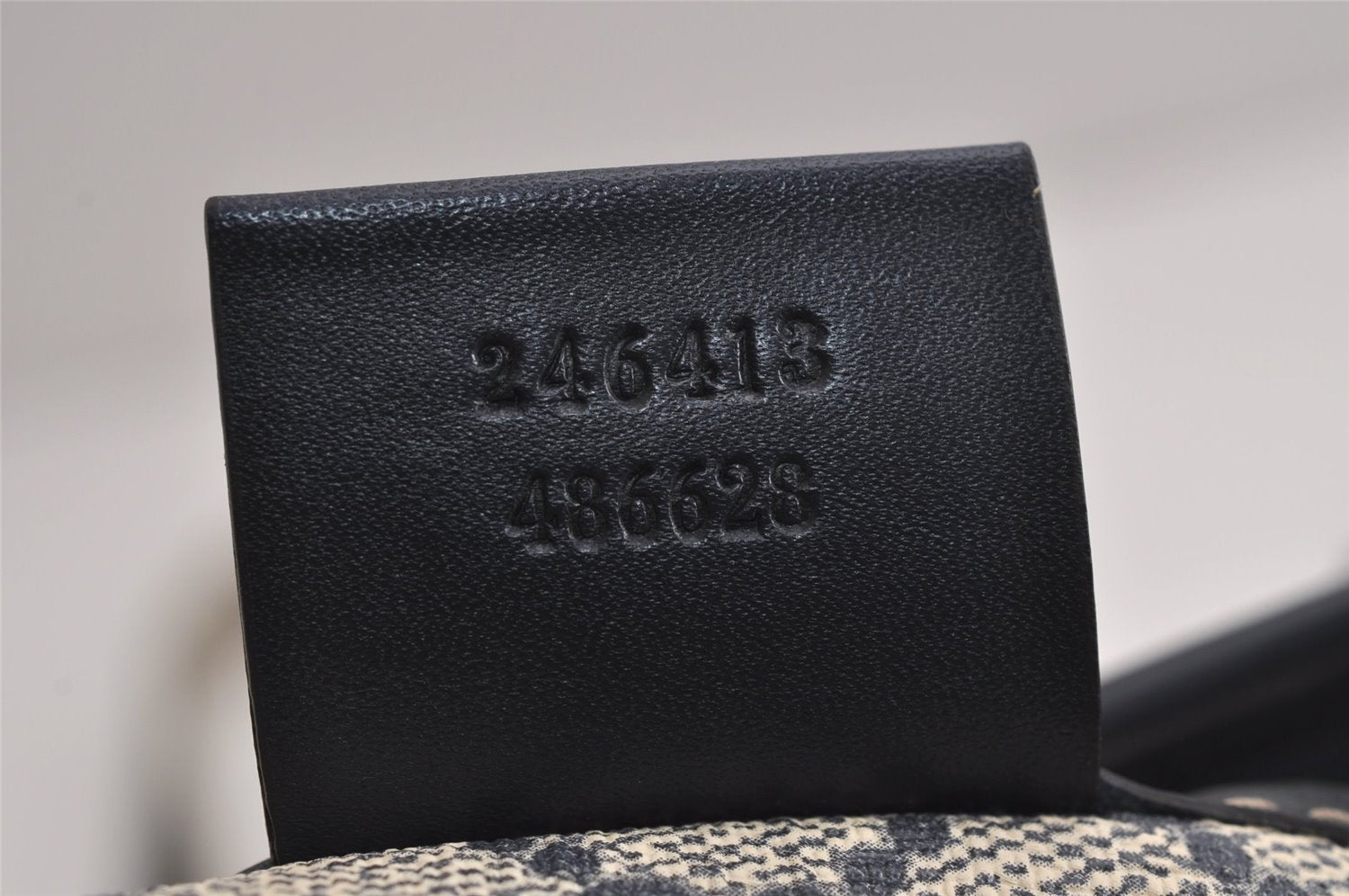 Authentic GUCCI Sherry Line Shoulder Cross Bag GG PVC Leather 246413 Navy 6883J